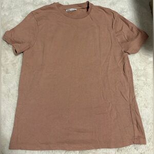 Zara Women’s Short Sleeve Dusty Rose Tee